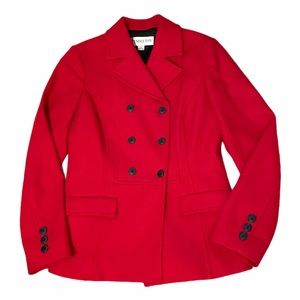 Pendleton Pea Coat Wool Jacket Red Merino Wool Small